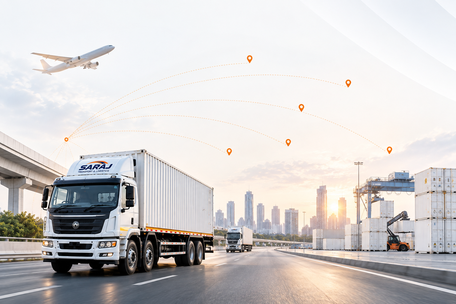 SARAJ Transport & Logistics fleet and logistics operations in Ludhiana